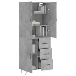 vidaXL Dulap înalt, gri beton, 69,5x34x180, lemn compozit