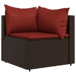 vidaXL Set mobilier de grădină cu perne, 3 piese, maro, poliratan vidaXL Set mobilier de grădină cu perne, 3 piese, maro, poliratan