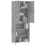 vidaXL Dulap înalt, gri beton, 69,5x34x180, lemn compozit