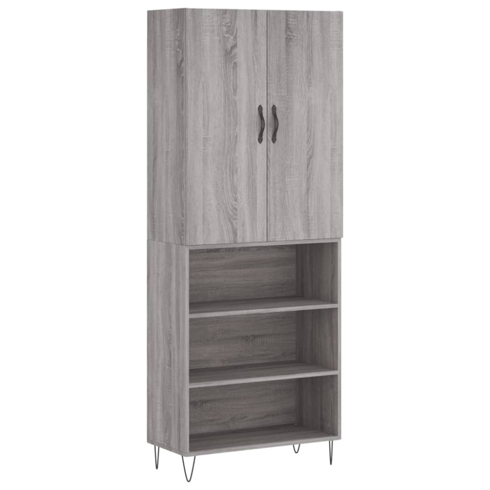 vidaXL Dulap înalt, gri sonoma, 69,5x34x180 cm, lemn compozit