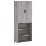 vidaXL Dulap înalt, gri sonoma, 69,5x34x180 cm, lemn compozit