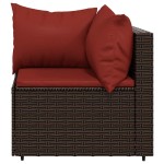 vidaXL Set mobilier de grădină cu perne, 3 piese, maro, poliratan vidaXL Set mobilier de grădină cu perne, 3 piese, maro, poliratan
