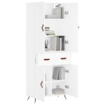 vidaXL Dulap înalt, alb, 69,5x34x180 cm, lemn compozit vidaXL Dulap înalt, alb, 69,5x34x180 cm, lemn compozit