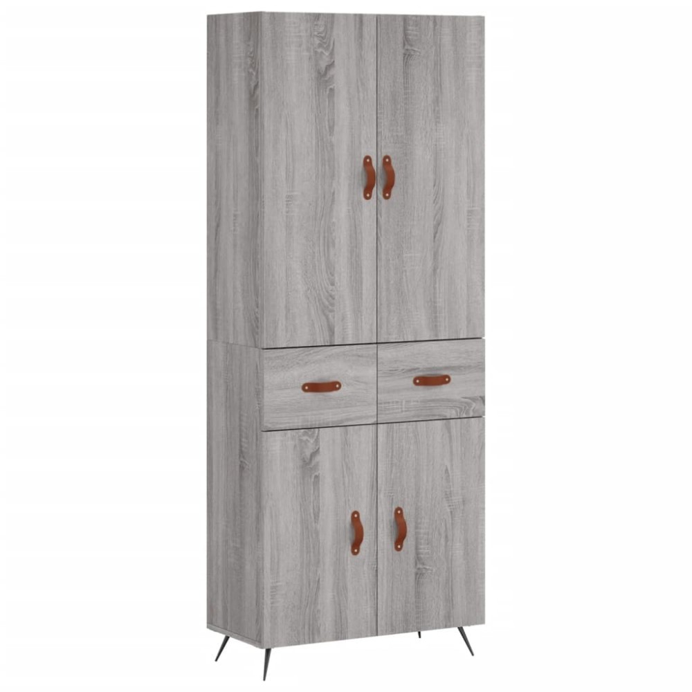 vidaXL Dulap înalt, gri sonoma, 69,5x34x180 cm, lemn compozit