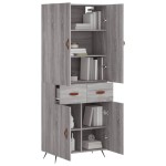 vidaXL Dulap înalt, gri sonoma, 69,5x34x180 cm, lemn compozit