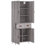 vidaXL Dulap înalt, gri sonoma, 69,5x34x180 cm, lemn compozit