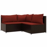 vidaXL Set mobilier de grădină cu perne, 4 piese, maro, poliratan vidaXL Set mobilier de grădină cu perne, 4 piese, maro, poliratan