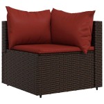 vidaXL Set mobilier de grădină cu perne, 4 piese, maro, poliratan vidaXL Set mobilier de grădină cu perne, 4 piese, maro, poliratan