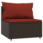 vidaXL Set mobilier de grădină cu perne, 4 piese, maro, poliratan vidaXL Set mobilier de grădină cu perne, 4 piese, maro, poliratan
