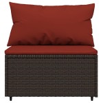 vidaXL Set mobilier de grădină cu perne, 4 piese, maro, poliratan vidaXL Set mobilier de grădină cu perne, 4 piese, maro, poliratan