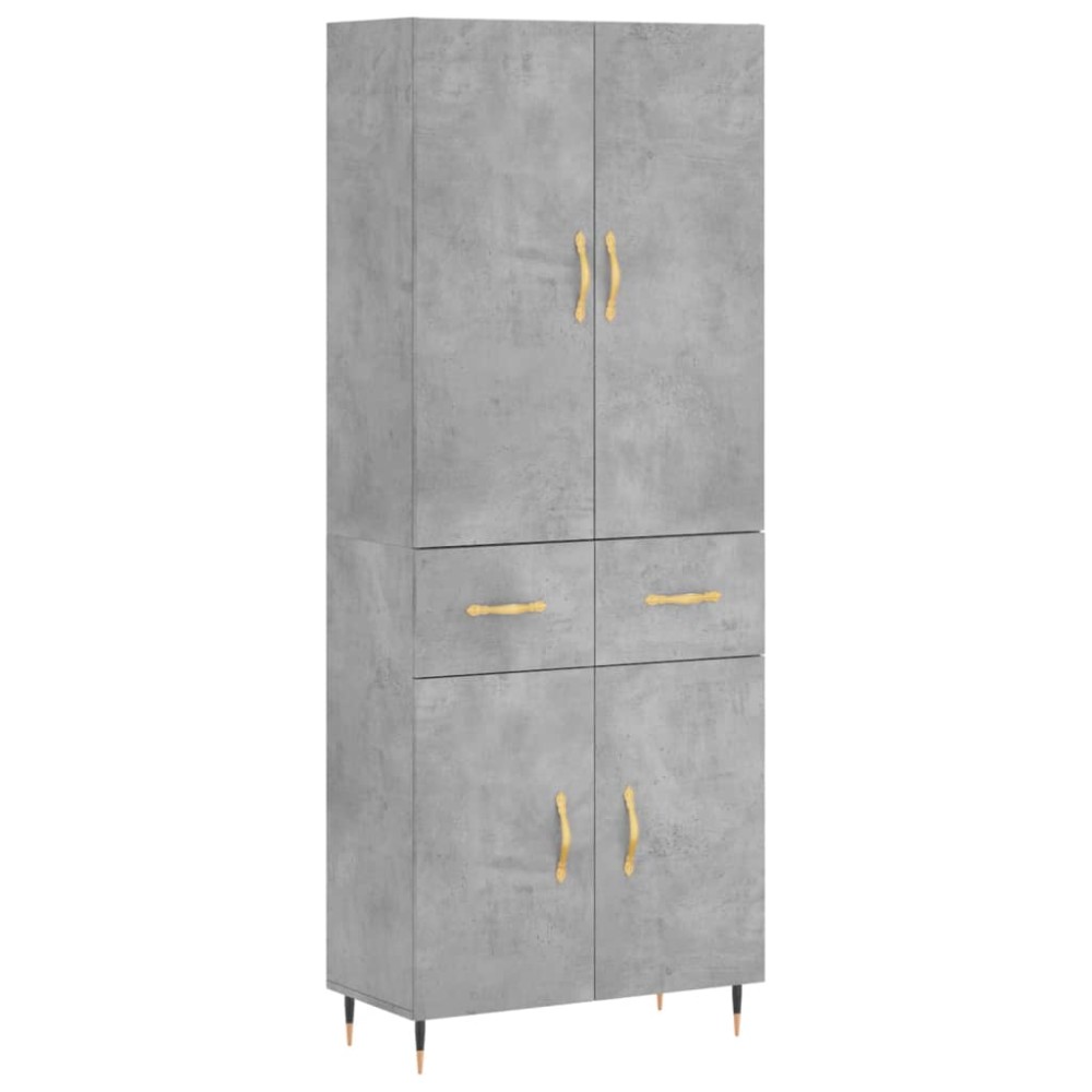 vidaXL Dulap înalt, gri beton, 69,5x34x180, lemn compozit