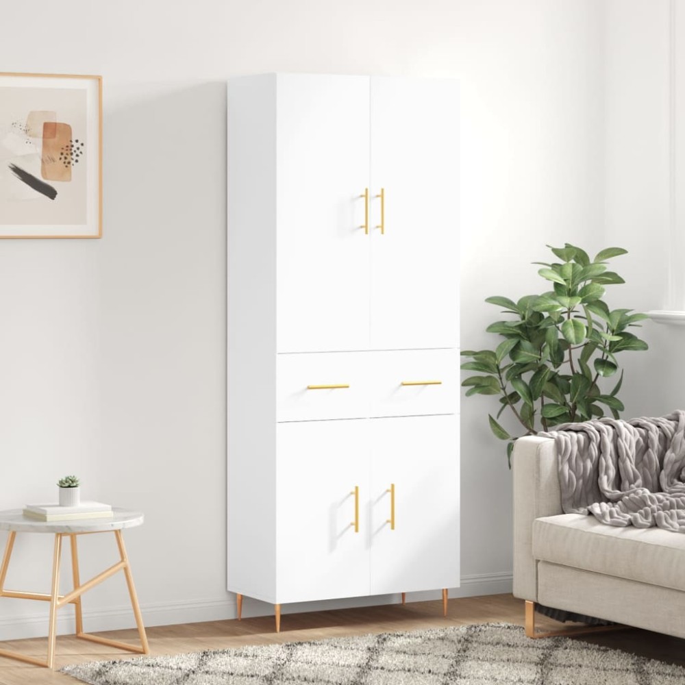 vidaXL Dulap înalt, alb, 69,5x34x180 cm, lemn compozit