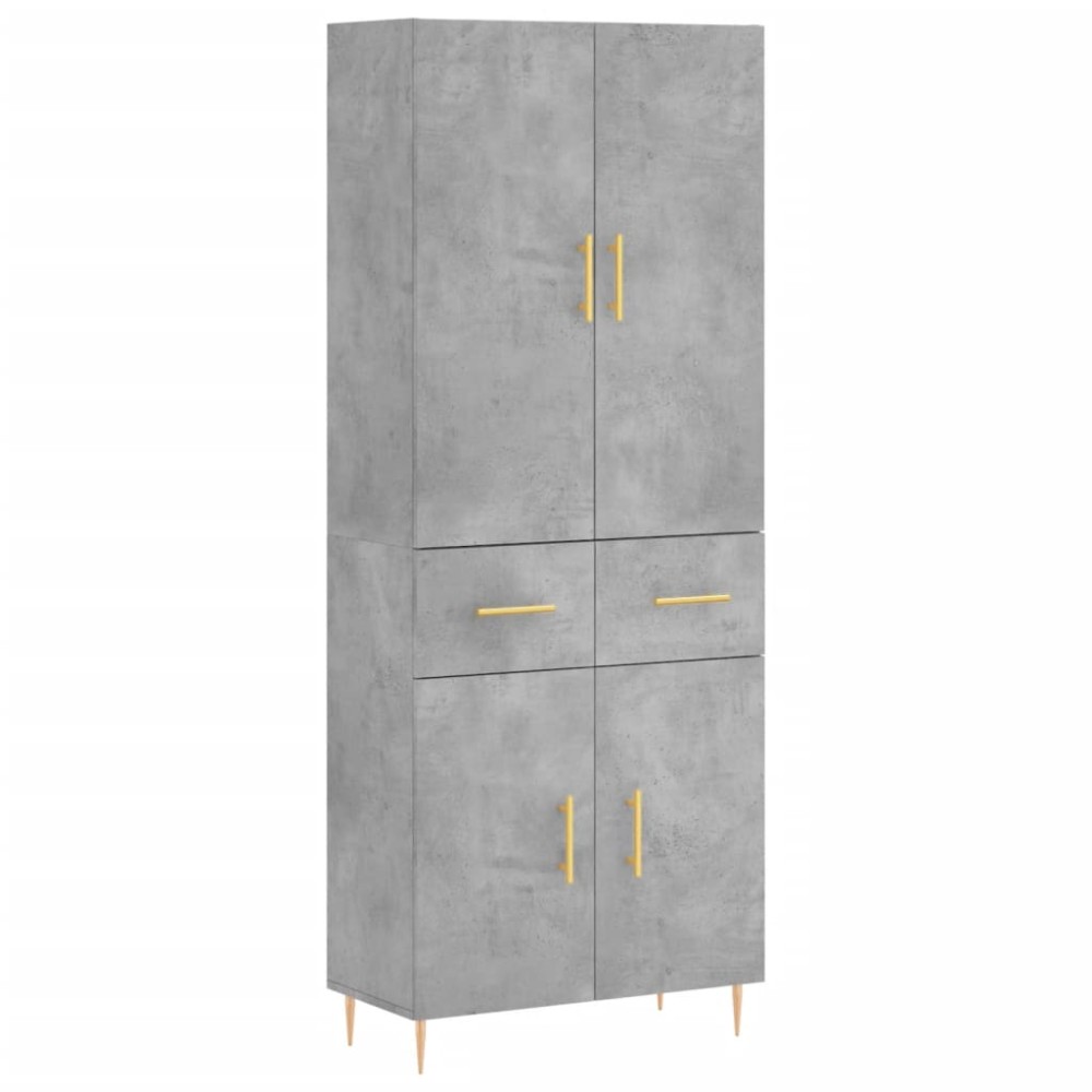 vidaXL Dulap înalt, gri beton, 69,5x34x180, lemn compozit