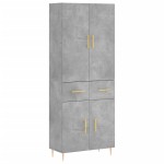 vidaXL Dulap înalt, gri beton, 69,5x34x180, lemn compozit