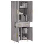 vidaXL Dulap înalt, gri sonoma, 69,5x34x180 cm, lemn compozit
