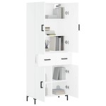 vidaXL Dulap înalt, alb, 69,5x34x180 cm, lemn compozit