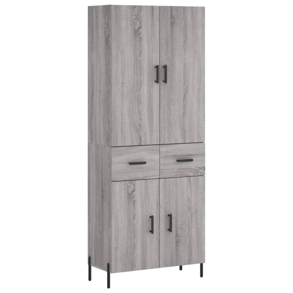 vidaXL Dulap înalt, gri sonoma, 69,5x34x180 cm, lemn compozit