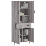 vidaXL Dulap înalt, gri sonoma, 69,5x34x180 cm, lemn compozit