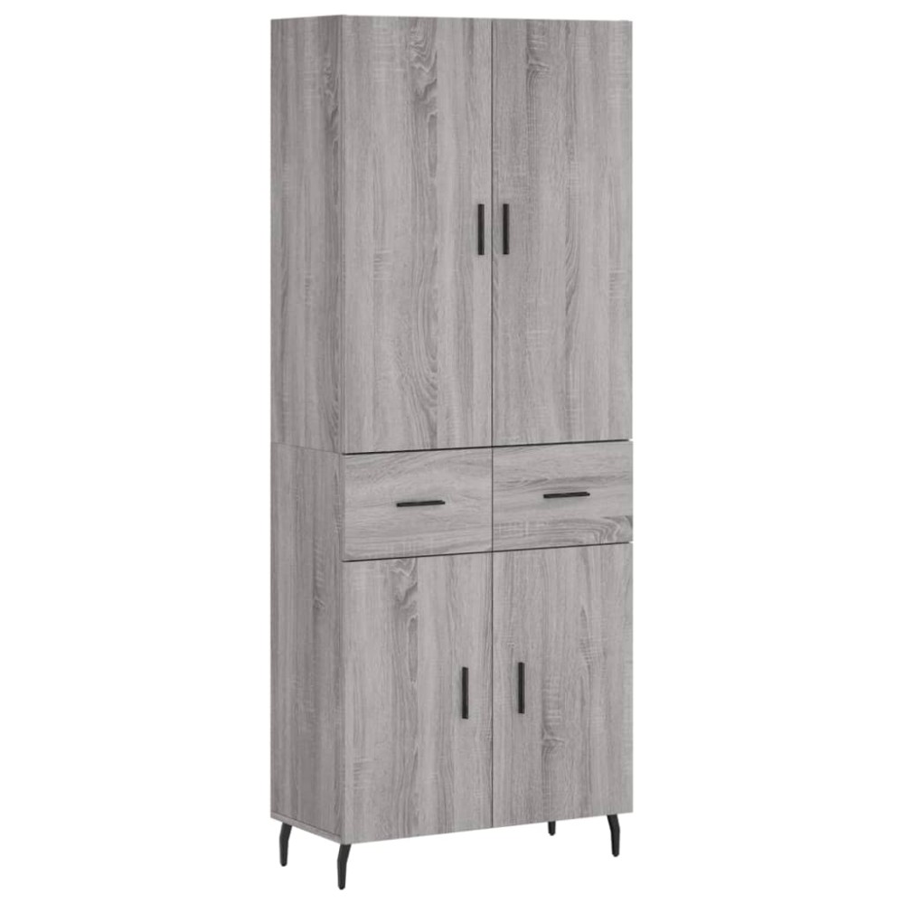 vidaXL Dulap înalt, gri sonoma, 69,5x34x180 cm, lemn compozit