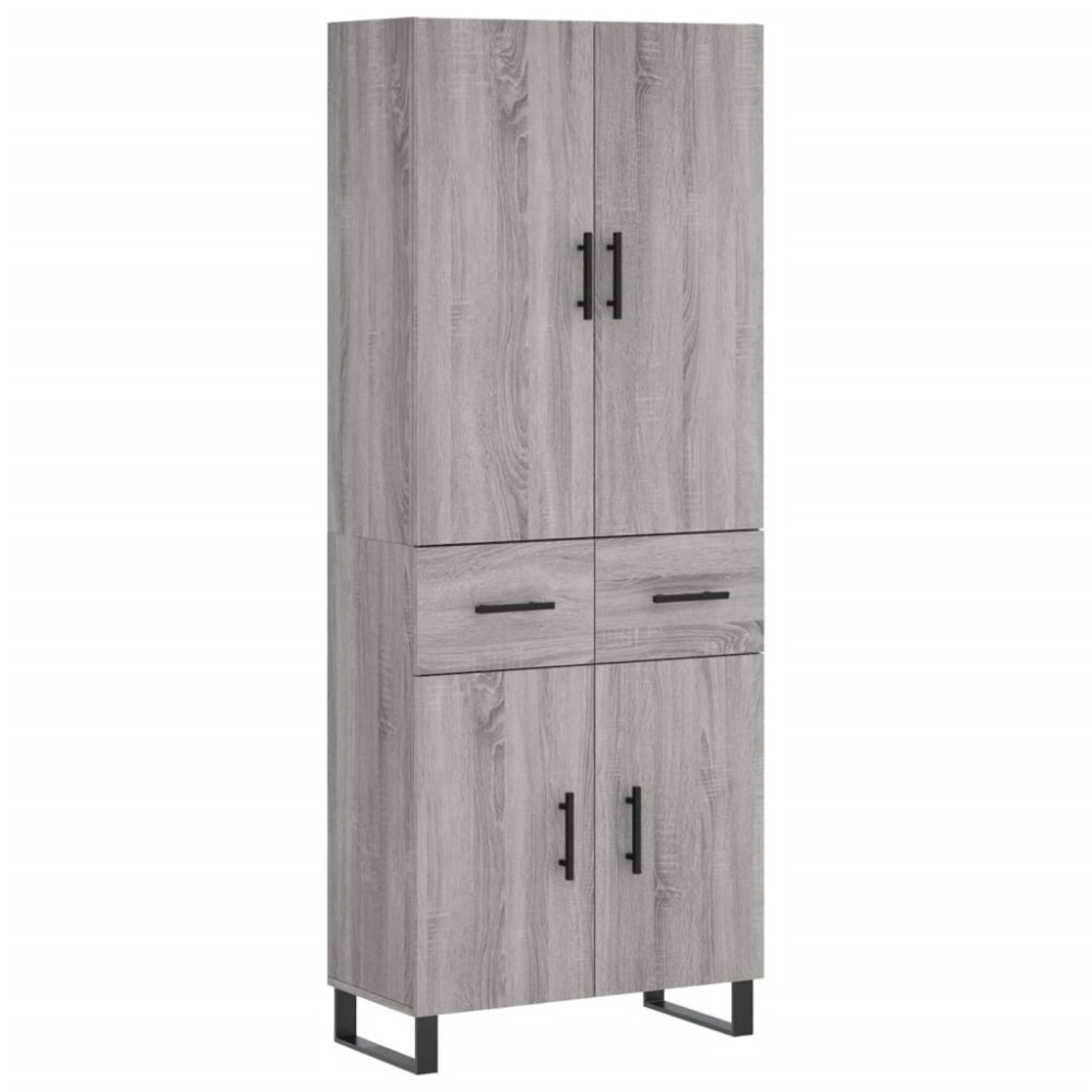 vidaXL Dulap înalt, gri sonoma, 69,5x34x180 cm, lemn compozit