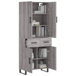 vidaXL Dulap înalt, gri sonoma, 69,5x34x180 cm, lemn compozit