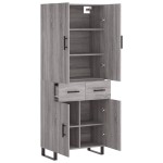 vidaXL Dulap înalt, gri sonoma, 69,5x34x180 cm, lemn compozit