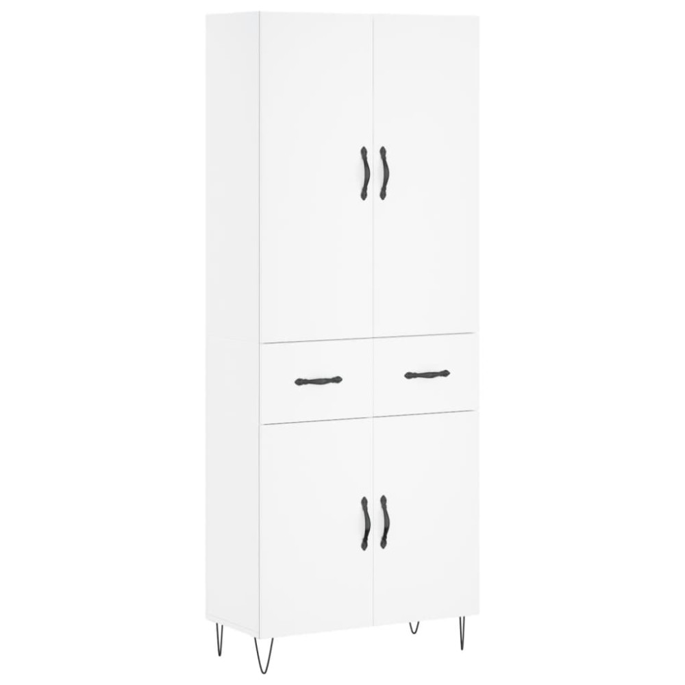 vidaXL Dulap înalt, alb, 69,5x34x180 cm, lemn compozit
