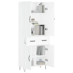vidaXL Dulap înalt, alb, 69,5x34x180 cm, lemn compozit