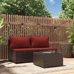 vidaXL Set mobilier de grădină cu perne, 3 piese, maro, poliratan vidaXL Set mobilier de grădină cu perne, 3 piese, maro, poliratan