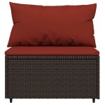 vidaXL Set mobilier de grădină cu perne, 3 piese, maro, poliratan vidaXL Set mobilier de grădină cu perne, 3 piese, maro, poliratan