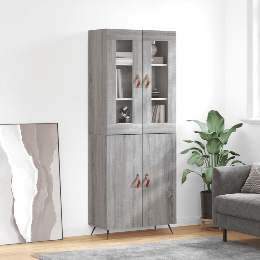 vidaXL Dulap înalt, gri sonoma, 69,5x34x180 cm, lemn compozit