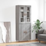 vidaXL Dulap înalt, gri sonoma, 69,5x34x180 cm, lemn compozit
