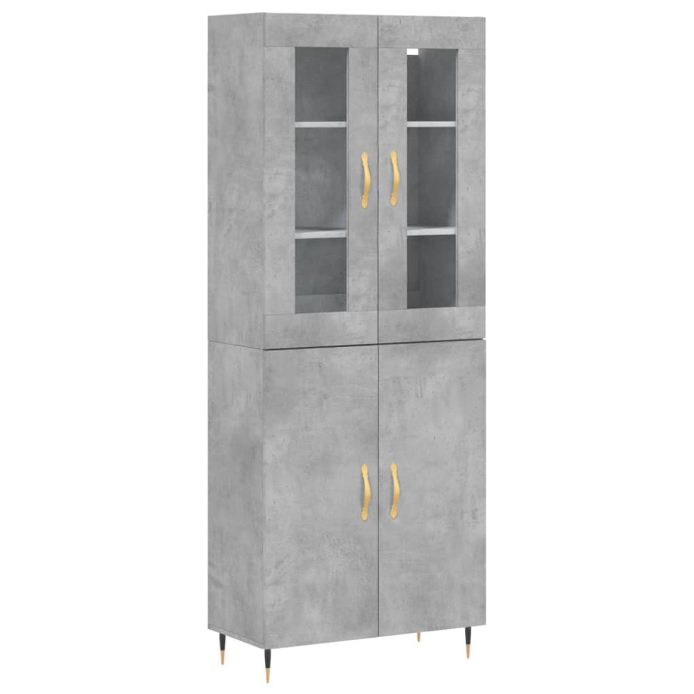 vidaXL Dulap înalt, gri beton, 69,5x34x180, lemn compozit