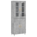 vidaXL Dulap înalt, gri beton, 69,5x34x180, lemn compozit