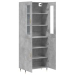 vidaXL Dulap înalt, gri beton, 69,5x34x180, lemn compozit