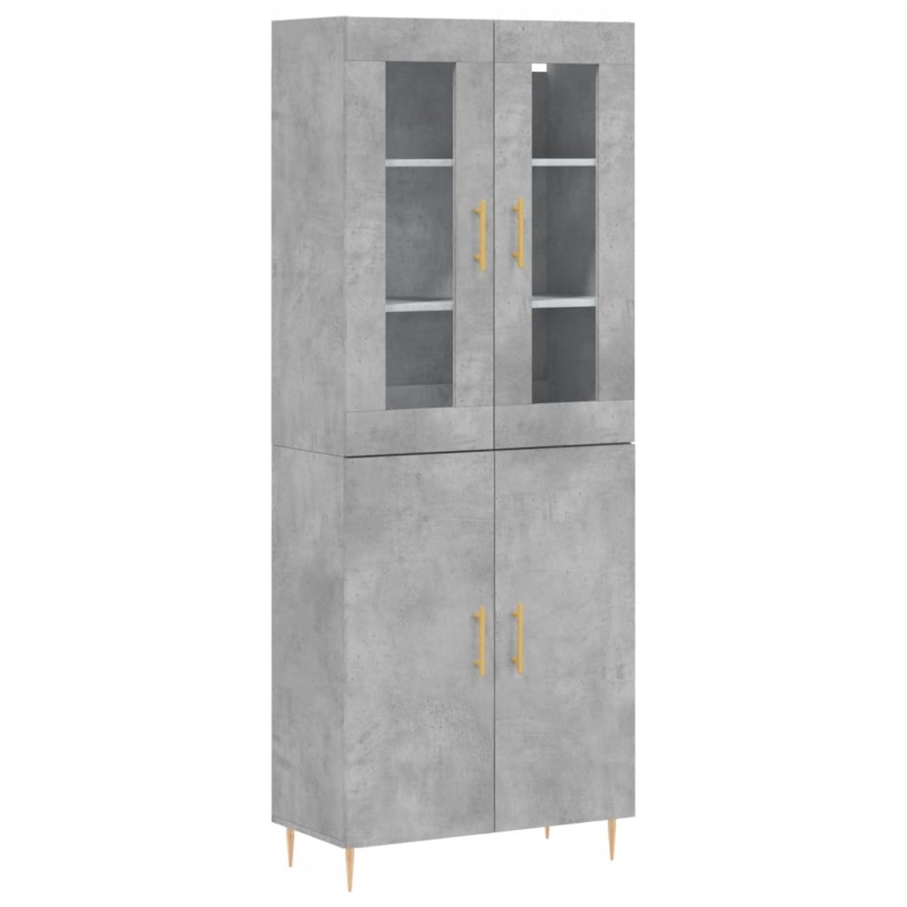 vidaXL Dulap înalt, gri beton, 69,5x34x180, lemn compozit