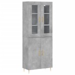 vidaXL Dulap înalt, gri beton, 69,5x34x180, lemn compozit