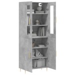 vidaXL Dulap înalt, gri beton, 69,5x34x180, lemn compozit