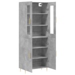 vidaXL Dulap înalt, gri beton, 69,5x34x180, lemn compozit