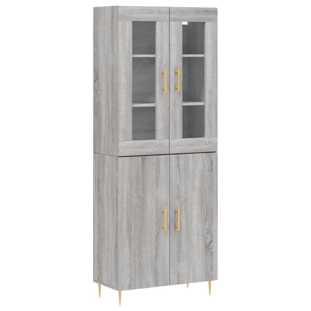 vidaXL Dulap înalt, gri sonoma, 69,5x34x180 cm, lemn compozit