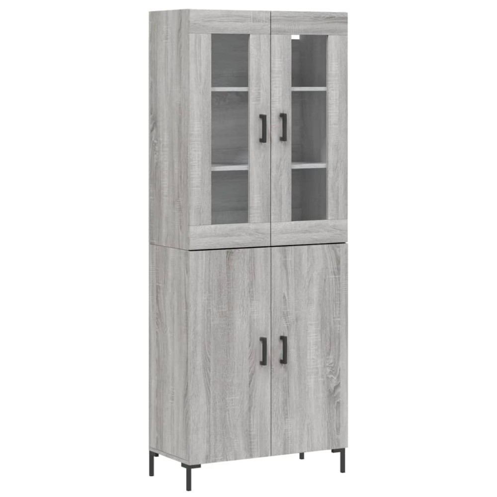 vidaXL Dulap înalt, gri sonoma, 69,5x34x180 cm, lemn compozit