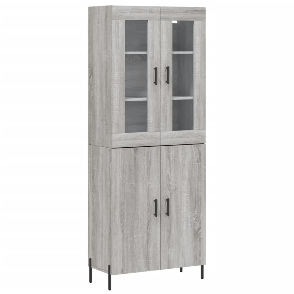 vidaXL Dulap înalt, gri sonoma, 69,5x34x180 cm, lemn compozit