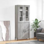 vidaXL Dulap înalt, gri sonoma, 69,5x34x180 cm, lemn compozit