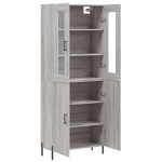 vidaXL Dulap înalt, gri sonoma, 69,5x34x180 cm, lemn compozit