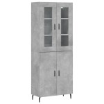 vidaXL Dulap înalt, gri beton, 69,5x34x180, lemn compozit