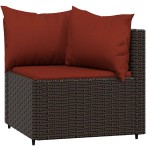 vidaXL Set mobilier de grădină cu perne, 3 piese, maro, poliratan vidaXL Set mobilier de grădină cu perne, 3 piese, maro, poliratan