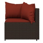 vidaXL Set mobilier de grădină cu perne, 3 piese, maro, poliratan vidaXL Set mobilier de grădină cu perne, 3 piese, maro, poliratan
