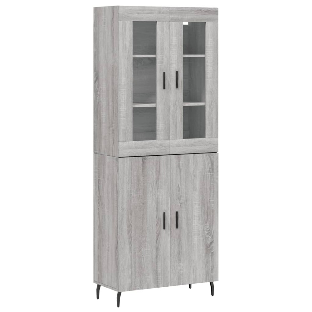 vidaXL Dulap înalt, gri sonoma, 69,5x34x180 cm, lemn compozit
