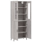 vidaXL Dulap înalt, gri sonoma, 69,5x34x180 cm, lemn compozit