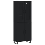 vidaXL Dulap înalt, negru, 69,5x34x180 cm, lemn compozit